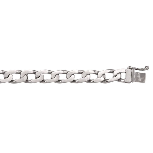 10K WHITE GOLD SOLID LINK BRACELET 6MM