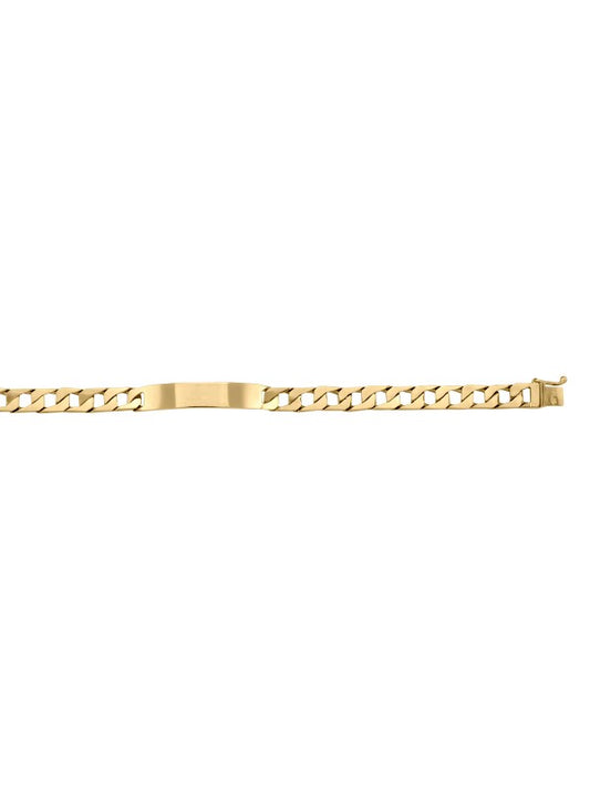 YELLOW GOLD ID BRACELET SQUARE LINK