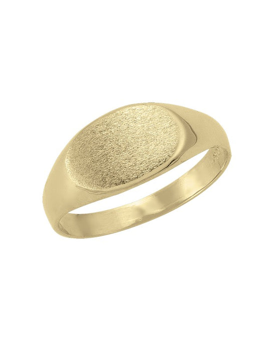 10K YELLOW GOLD NARROW OVAL SIGNET RING